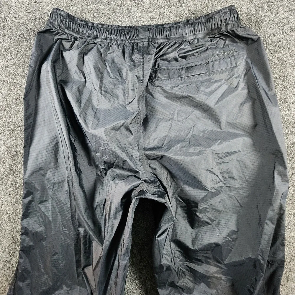 LL Bean Nylon Waterproof Rain Pants Mens Small Regular Black Ripstop  268268